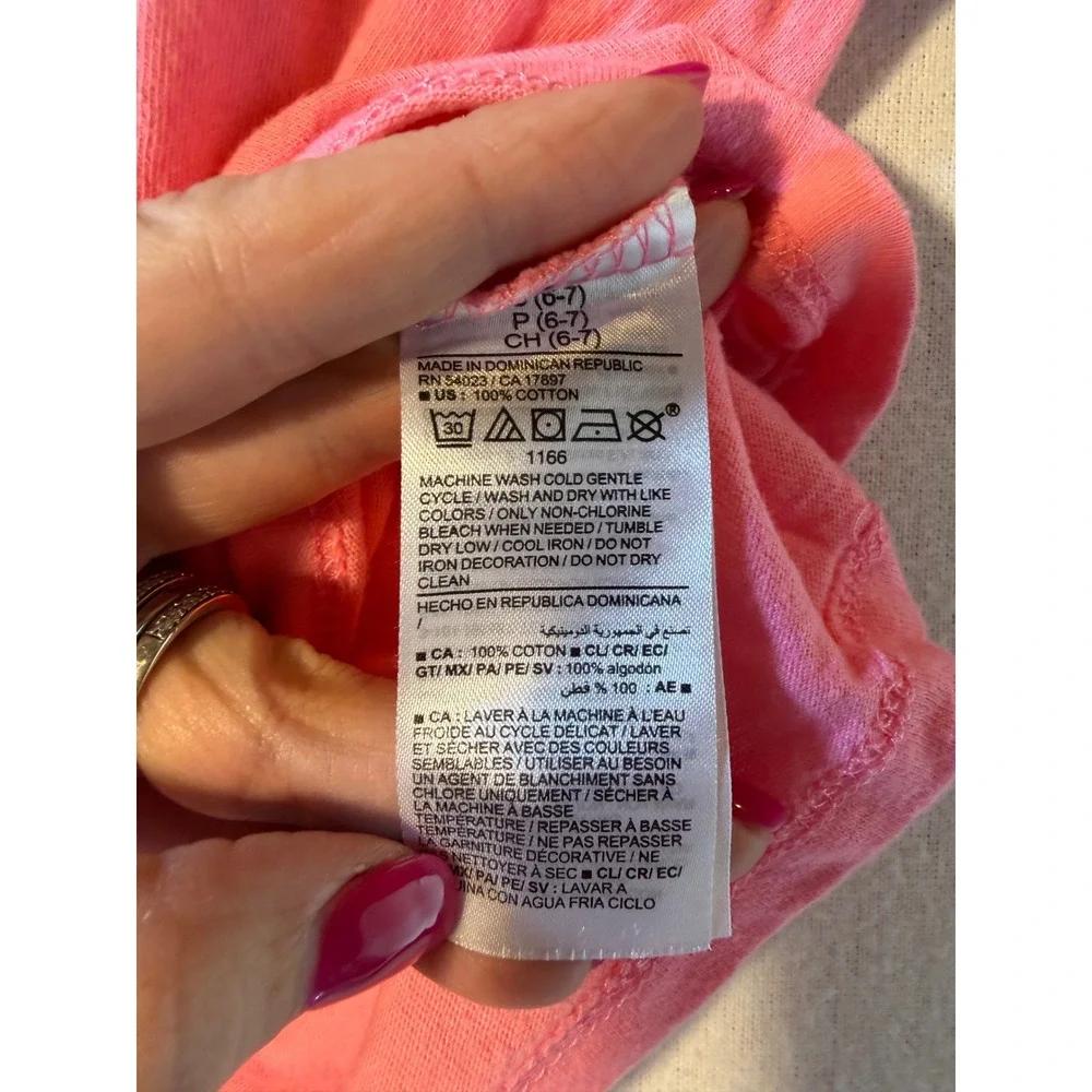 Old Navy Girls Pink Living My‎ Best Life Scooter Graphic T-Shirt Size S 6-7